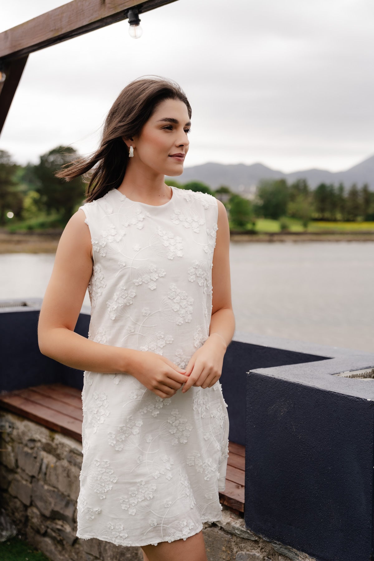 White Embroidered Mini Dress