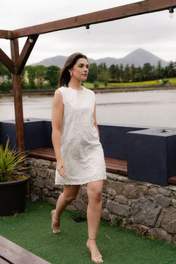 White Embroidered Mini Dress