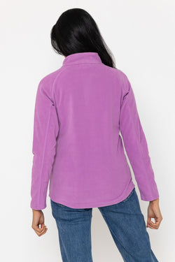 Carraig Donn 1/2 Zip Recycled Plain Polar Fleece in Mauve Purple