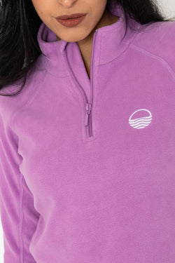 Carraig Donn 1/2 Zip Recycled Plain Polar Fleece in Mauve Purple