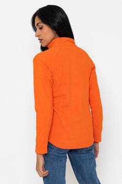 Carraig Donn 1/2 Zip Recycled Plain Polar Fleece in Orange