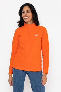 Carraig Donn 1/2 Zip Recycled Plain Polar Fleece in Orange