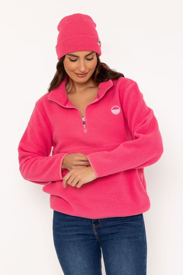 Carraig Donn 1/2 Zip Teddy Fleece in Pink