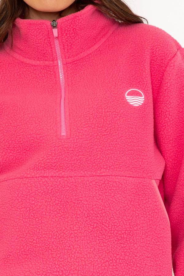 Carraig Donn 1/2 Zip Teddy Fleece in Pink