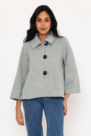 Three Button Collar Jacket in Grey