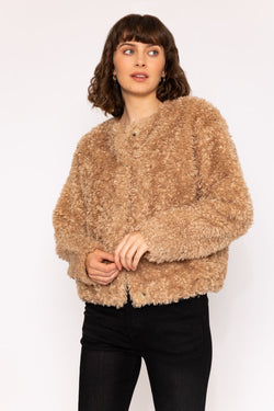 Carraig Donn 24Aw Furry Short Jacket in Camel