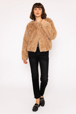 Carraig Donn 24Aw Furry Short Jacket in Camel