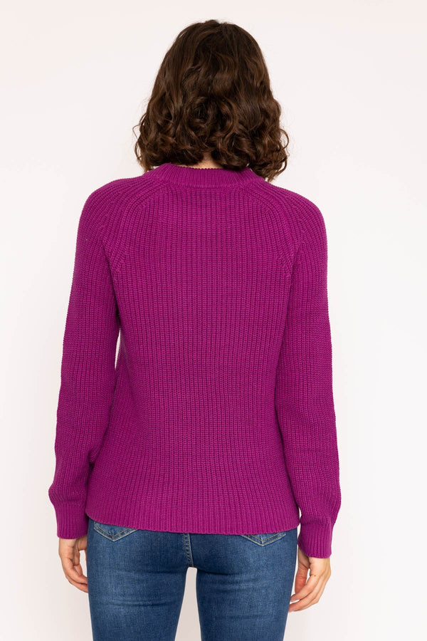 Carraig Donn 24Aw Rib High Neck Knit in Purple