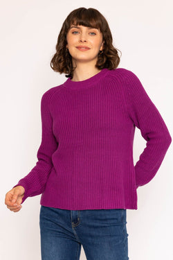 Carraig Donn 24Aw Rib High Neck Knit in Purple