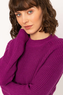 Carraig Donn 24Aw Rib High Neck Knit in Purple