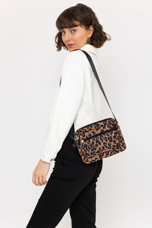 Animal Print Quilted Front Camera Bag