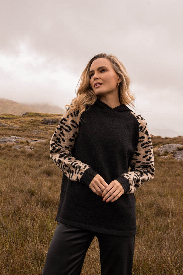 Carraig Donn Animal Printed Knitted Hoodie