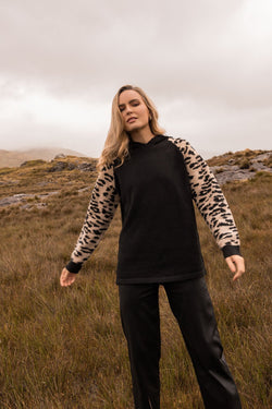 Carraig Donn Animal Printed Knitted Hoodie