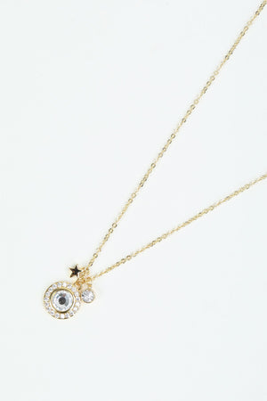 April Birthstone Charm Necklace