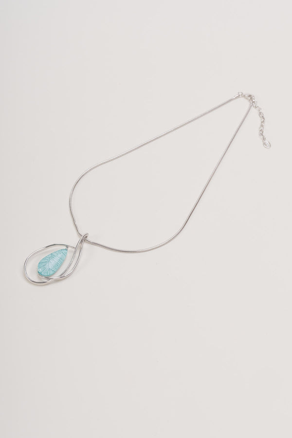 Carraig Donn Aqua Blue Marble Pendant Necklace