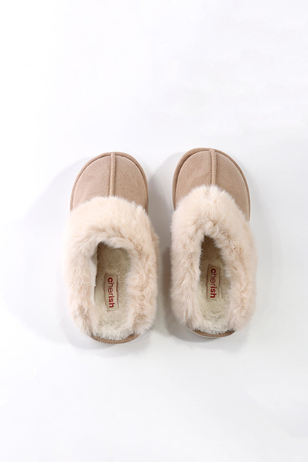 Carraig Donn Beige Faux Suede Mule Slippers