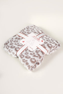 Carraig Donn Beige Leopard Print Hooded Blanket