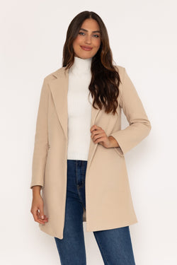 Carraig Donn Beige One Button Coat