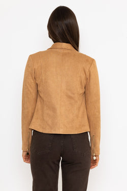 Carraig Donn Beige Suedette Zip Jacket