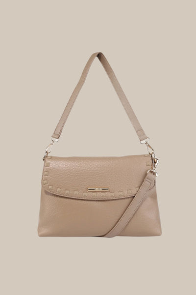 Carraig Donn Beige Wren Flap Over Crossbody Bag