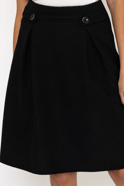 Carraig Donn Black Boucle Knee Length Skirt