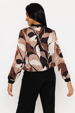 Carraig Donn Black & Brown Printed Printed Bomber Jacket