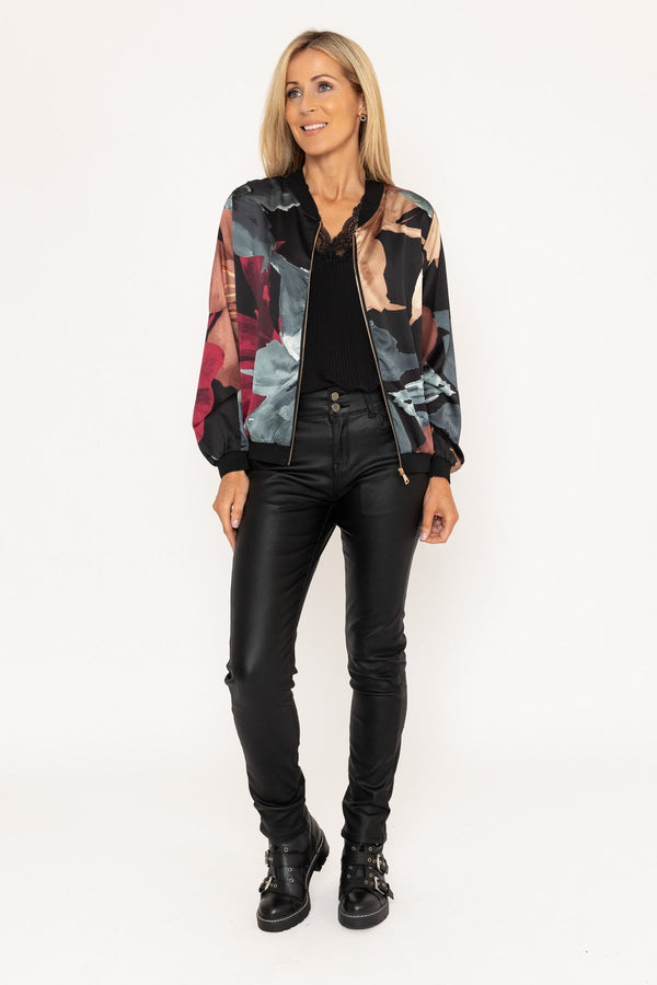 Carraig Donn Black & Burgundy Printed Bomber Jacket