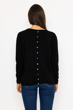 Carraig Donn Black Button Detail Knit