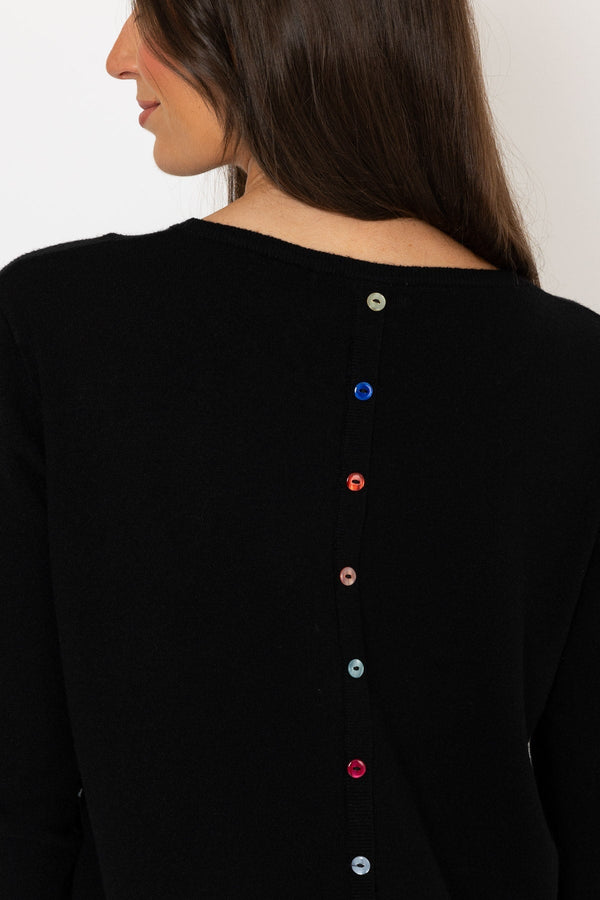 Carraig Donn Black Button Detail Knit