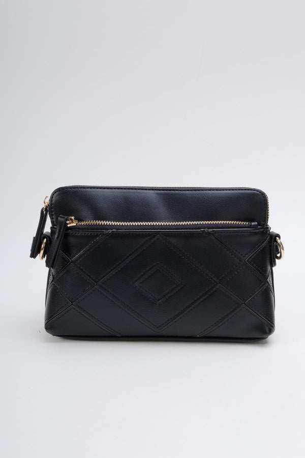 Carraig Donn Black Chevron Crossbody Bag