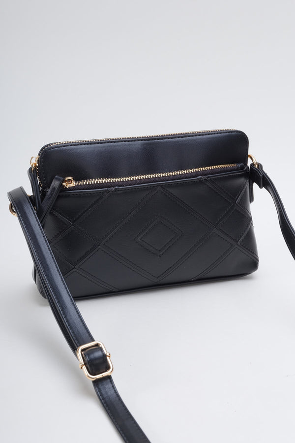 Carraig Donn Black Chevron Crossbody Bag