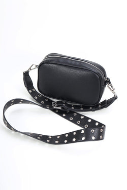 Carraig Donn Black Double Pocket Crossbody Bag