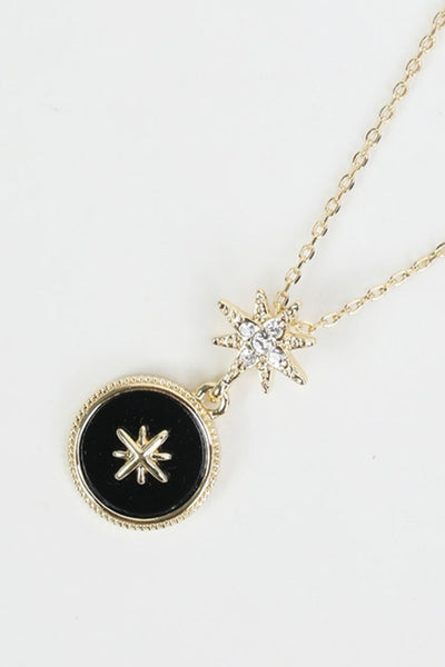 Carraig Donn Black Eight Pointed Star Pendant Necklace