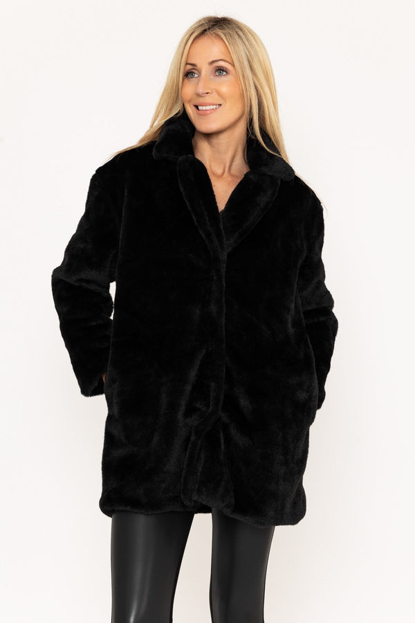 Carraig Donn Black Faux Fur Sasha Jacket