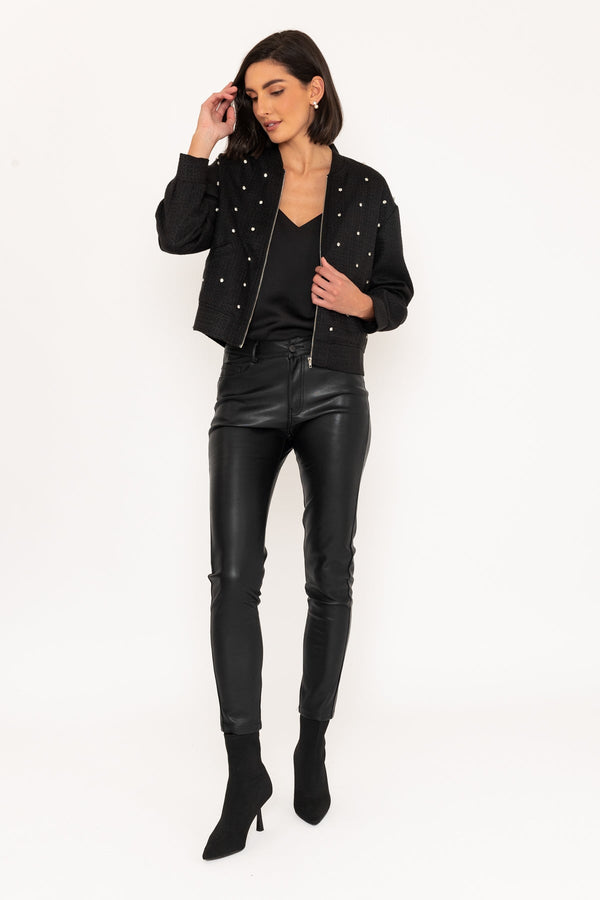 Carraig Donn Black Faux Leather Trousers