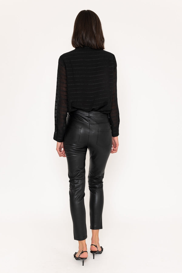 Carraig Donn Black Faux Leather Trousers