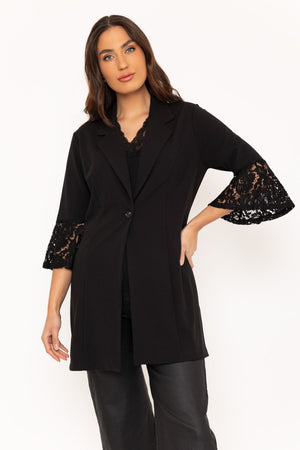 Black Lace Cuff Cover Up Jacket