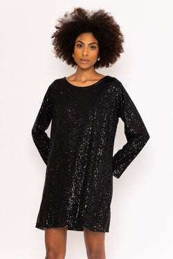 Carraig Donn Black Long Sleeve Danielle Mini Dress