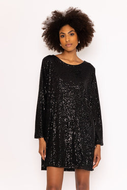 Carraig Donn Black Long Sleeve Danielle Mini Dress