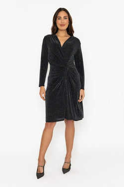 Carraig Donn Black Long Sleeve Jacinta Knee Length Dress