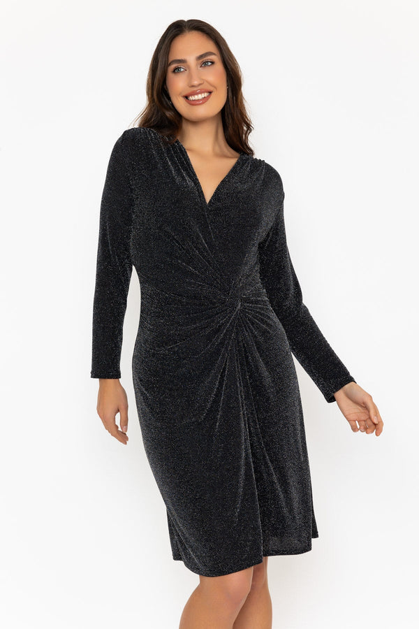 Carraig Donn Black Long Sleeve Jacinta Knee Length Dress