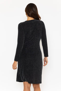 Carraig Donn Black Long Sleeve Jacinta Knee Length Dress