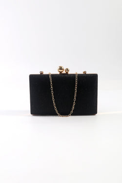 Carraig Donn Black Lurex Hard Shell Clutch