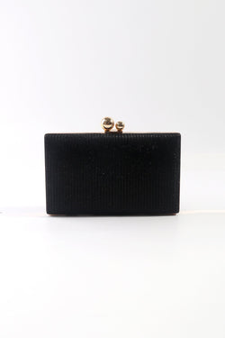 Carraig Donn Black Lurex Hard Shell Clutch