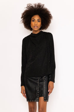 Carraig Donn Black Lurex Long Sleeve Top