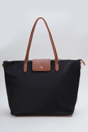 Black Nylon Weekender Tote Bag