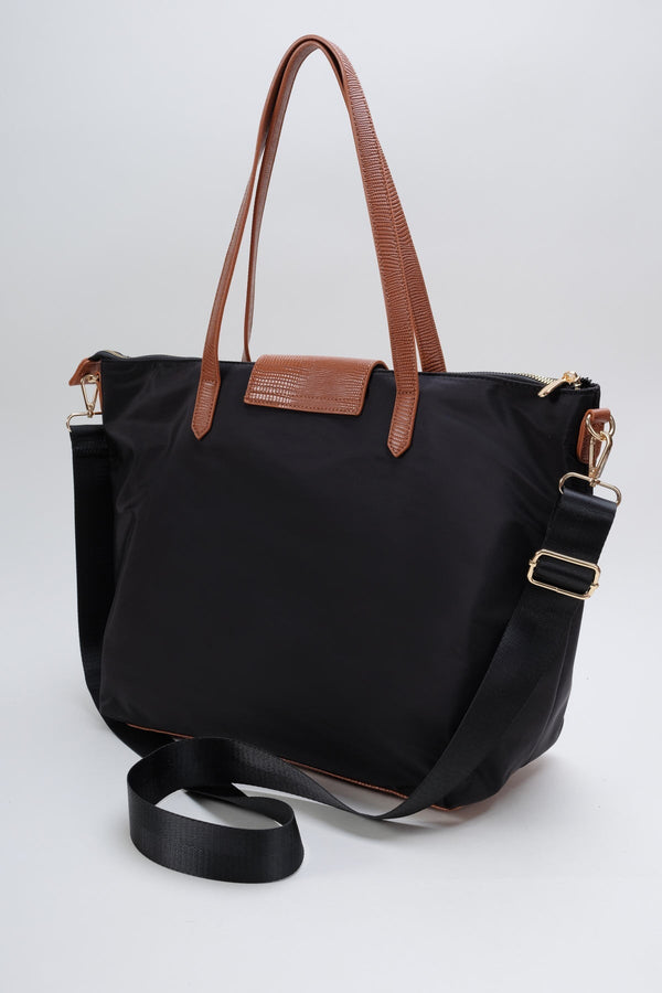 Carraig Donn Black Nylon Weekender Tote Bag