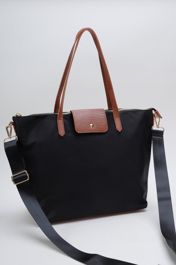 Carraig Donn Black Nylon Weekender Tote Bag