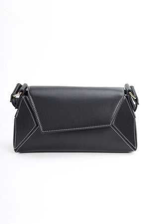 Black Paneled Crossbody Bag