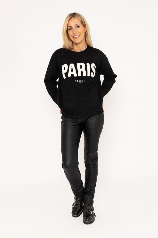 Carraig Donn Black Paris Embossed Jumper